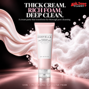 Thick cream transforms into rich foam for thorough pore cleansing.