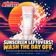 Rich foam washes off sunscreen leftovers, dirt and sebum.