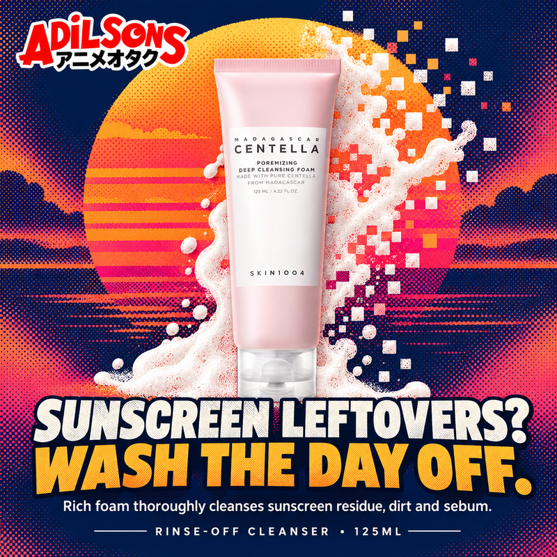Rich foam washes off sunscreen leftovers, dirt and sebum.