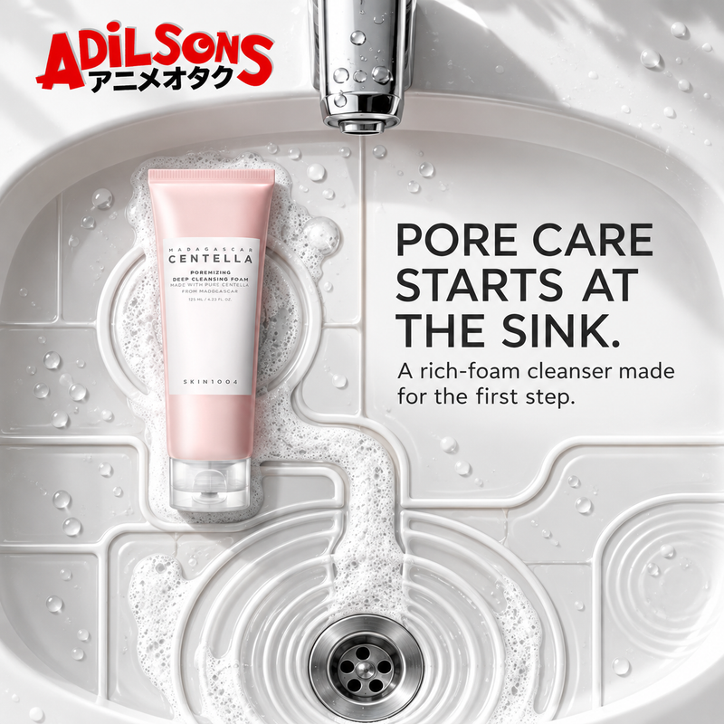 A rich-foam cleanser positioned as the first rinse-off step in pore care.
