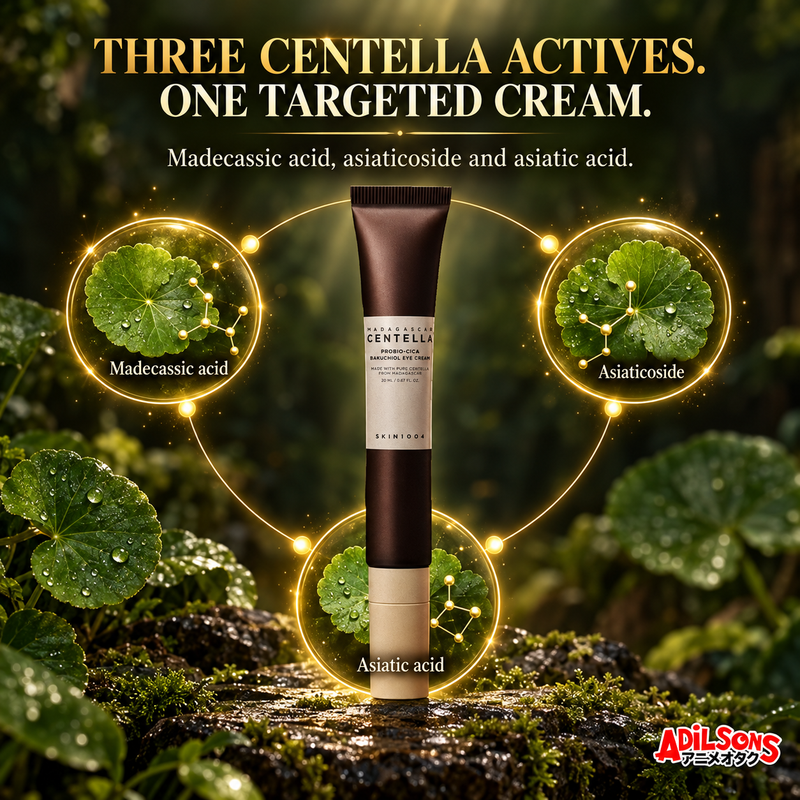 SKIN1004 Probio-Cica Bakuchiol Eye Cream 20ml creative: three Centella actives.