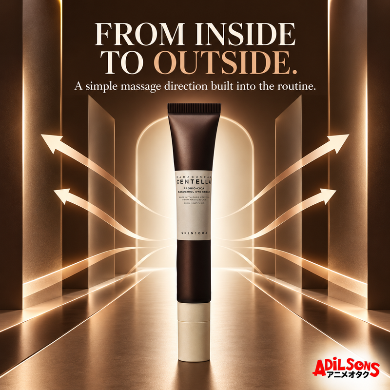 SKIN1004 Probio-Cica Bakuchiol Eye Cream 20ml creative: inside-to-outside application direction.