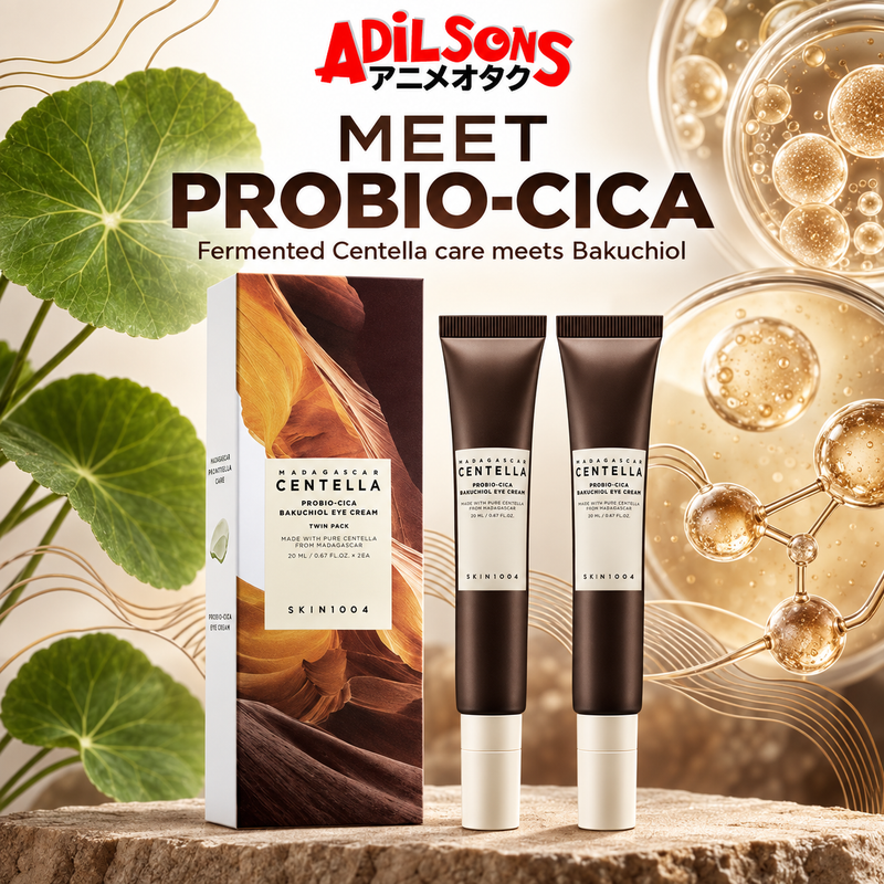 Adilsons Beauty ad for SKIN1004 Probio-Cica Bakuchiol Eye Cream twin pack: Probio-Cica formula identity