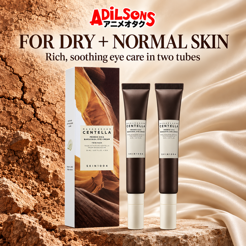 Adilsons Beauty ad for SKIN1004 Probio-Cica Bakuchiol Eye Cream twin pack: Official dry and normal skin suitability