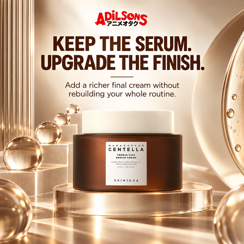 KEEP THE SERUM. UPGRADE THE FINISH. Add a richer final cream without rebuilding your whole routine.