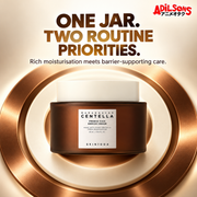 ONE JAR. TWO ROUTINE PRIORITIES. Rich moisturisation meets barrier-supporting care.