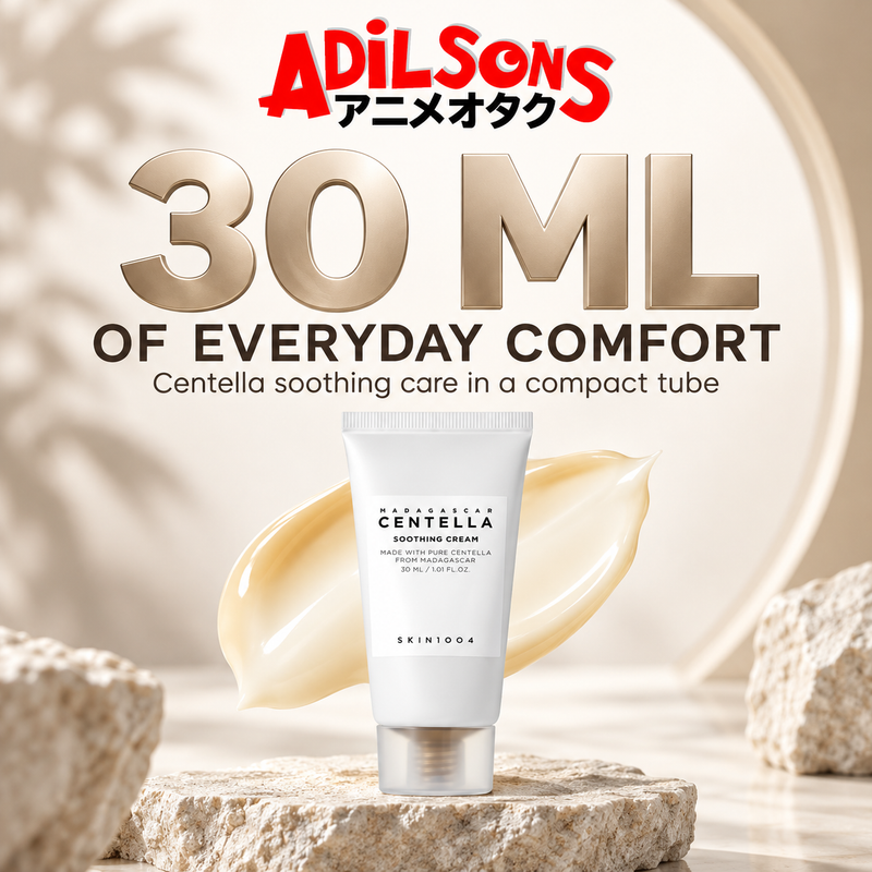 Adilsons Beauty ad for SKIN1004 Madagascar Centella Soothing Cream 30 ml: The 30 ml tube offers a compact moisturizer format