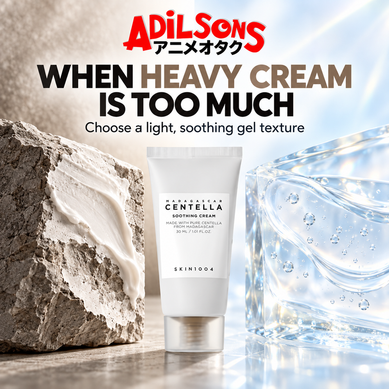 Adilsons Beauty ad for SKIN1004 Madagascar Centella Soothing Cream 30 ml: Gel texture offers a lighter alternative to dense moisturizer feel