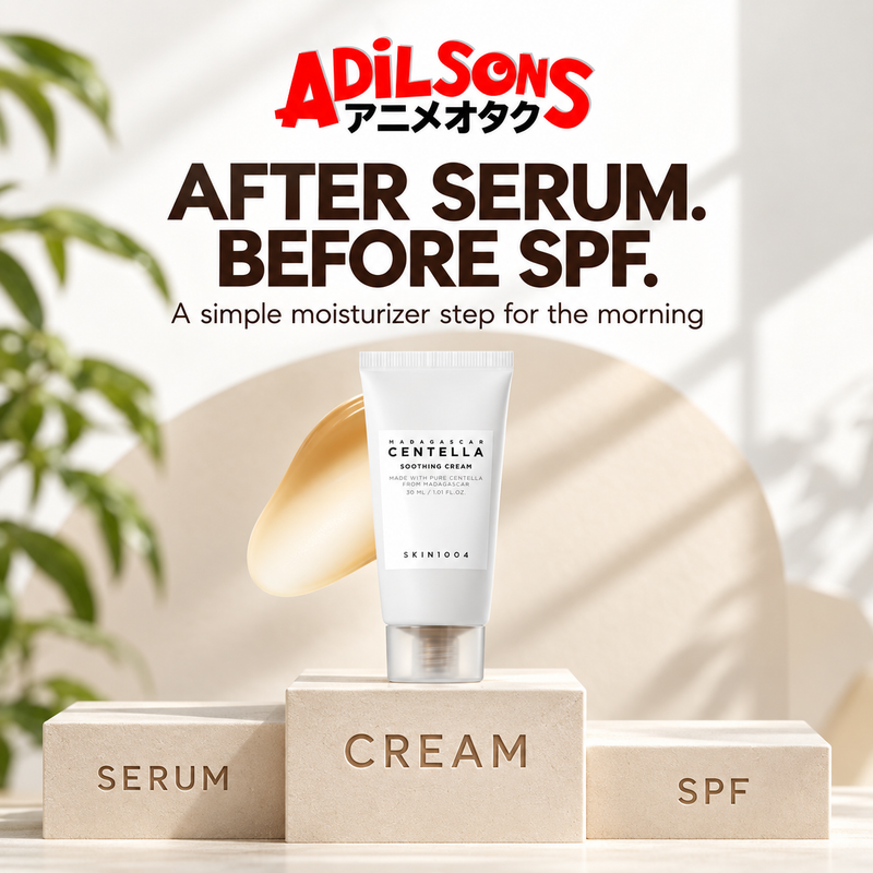 Adilsons Beauty ad for SKIN1004 Madagascar Centella Soothing Cream 30 ml: Correct layering gives shoppers a clear place for the product