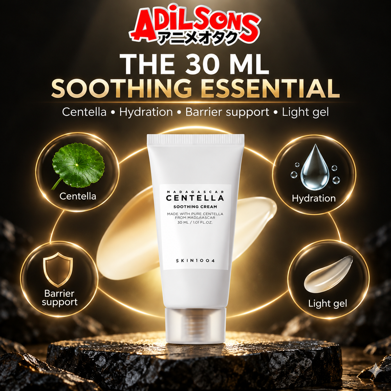 Adilsons Beauty ad for SKIN1004 Madagascar Centella Soothing Cream 30 ml: The complete proposition is compact soothing hydration and barrier support
