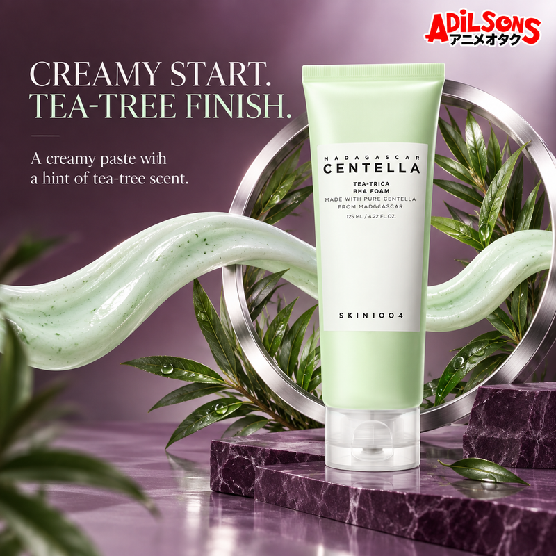 SKIN1004 Tea-Trica BHA Foam 125ml creative: creamy paste with tea-tree scent.