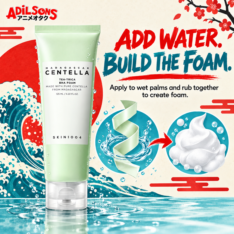 SKIN1004 Tea-Trica BHA Foam 125ml creative: wet-palms foam method.