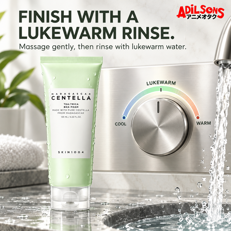 SKIN1004 Tea-Trica BHA Foam 125ml creative: lukewarm-water rinse.