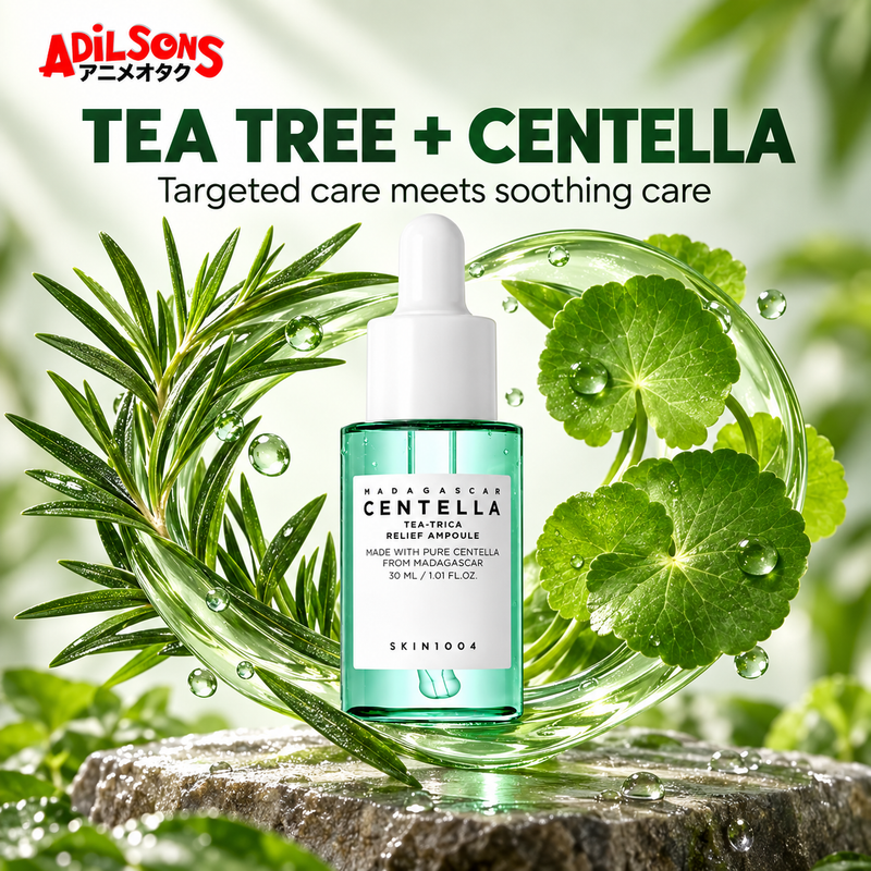 Adilsons Beauty ad for SKIN1004 Tea-Trica Relief Ampoule 30 ml: Tea Tree plus Centella pairing