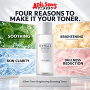Four official benefits: soothing, brightening, skin clarity and dullness reduction.