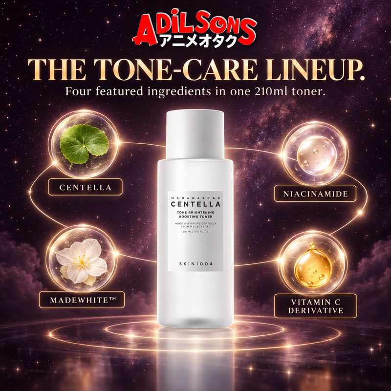 Centella, Niacinamide, MadeWhite and a Vitamin C derivative in one 210ml toner.