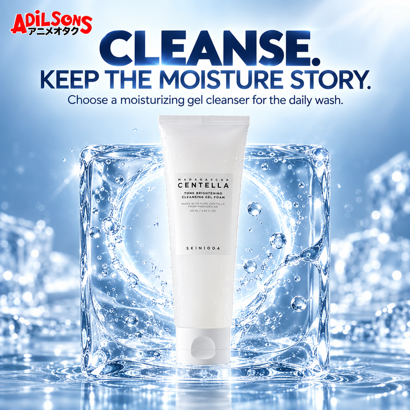 CLEANSE. KEEP THE MOISTURE STORY. Choose a moisturizing gel cleanser for the daily wash.