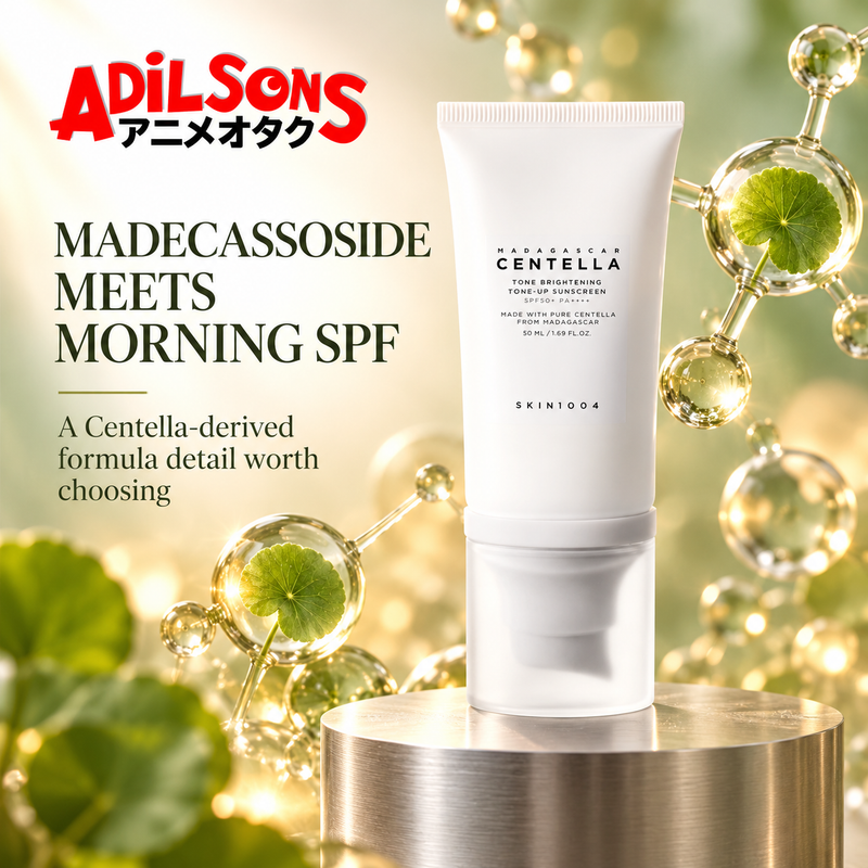 Adilsons ad for SKIN1004 Tone Brightening Tone-Up Sunscreen 50ml: MADECASSOSIDE MEETS MORNING SPF
