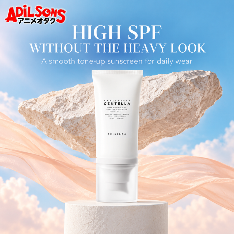 Adilsons ad for SKIN1004 Tone Brightening Tone-Up Sunscreen 50ml: HIGH SPF WITHOUT THE HEAVY LOOK