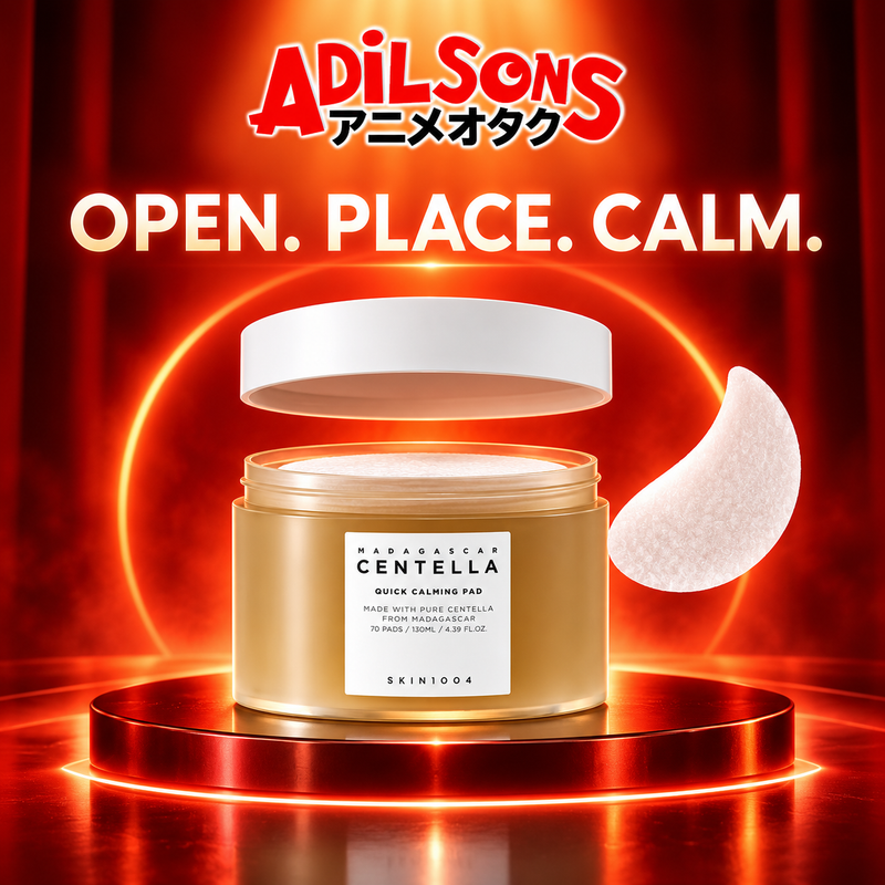 Adilsons Beauty sales creative for SKIN1004 Quick Calming Pad: OPEN. PLACE. CALM.
