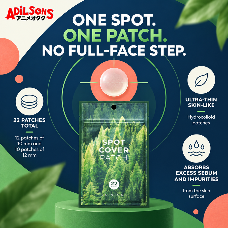 Adilsons Beauty creative for SKIN1004 Spot Cover Patch 22EA: ONE SPOT. ONE PATCH. NO FULL-FACE STEP.