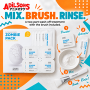 Mix, brush and rinse with the two-part Zombie wash-off treatment.