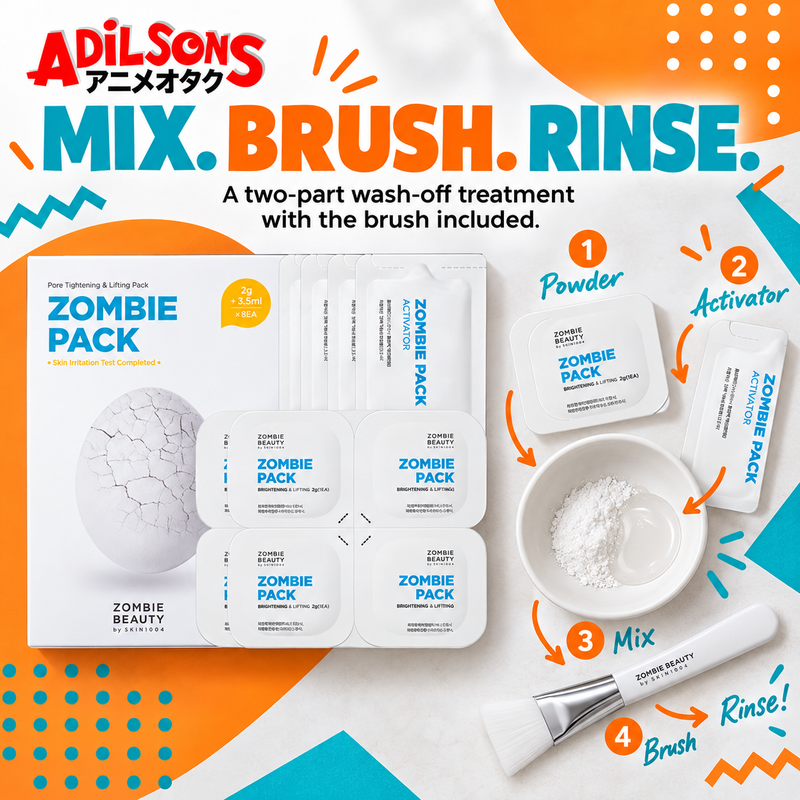 Mix, brush and rinse with the two-part Zombie wash-off treatment.