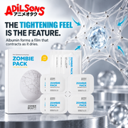 Albumin forms a film that contracts as the Zombie Pack dries.
