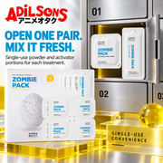 Open one single-use powder and activator pair to mix each treatment fresh.
