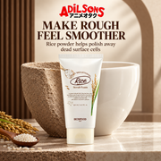 Adilsons ad for SKINFOOD Rice Daily Brightening Scrub Foam 150ml: MAKE ROUGH FEEL SMOOTHER