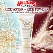 Adilsons ad for SKINFOOD Rice Daily Brightening Scrub Foam 150ml: RICE WATER + RICE POWDER