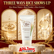 Adilsons ad for SKINFOOD Rice Daily Brightening Scrub Foam 150ml: THREE WAYS RICE SHOWS UP