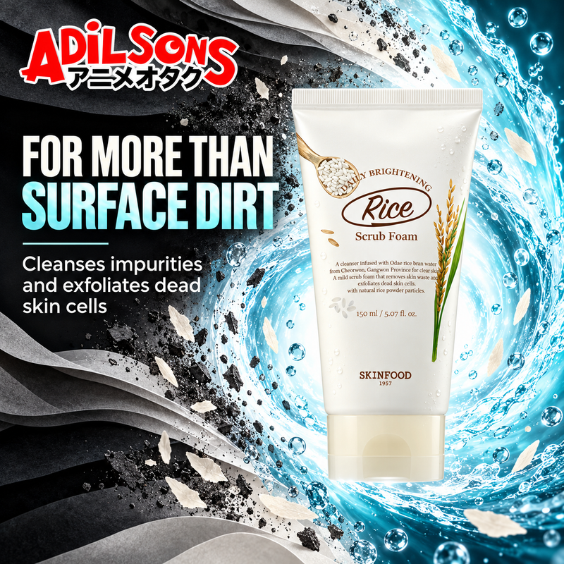 Adilsons ad for SKINFOOD Rice Daily Brightening Scrub Foam 150ml: FOR MORE THAN SURFACE DIRT