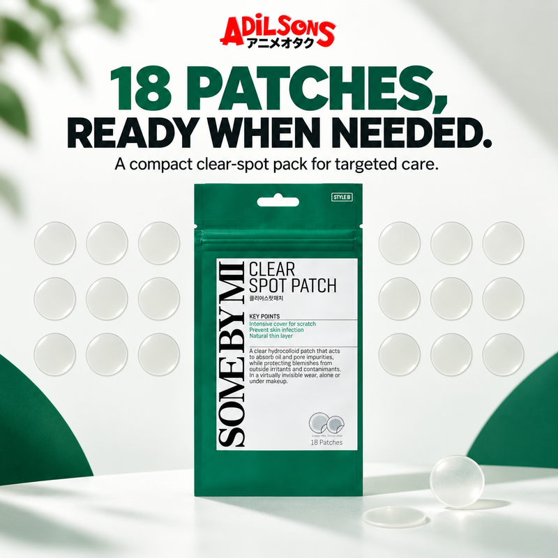 18 PATCHES, READY WHEN NEEDED. A compact clear-spot pack for targeted care.