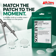 MATCH THE PATCH TO THE MOMENT. A smaller circle or a wider cover—the choice is in the pouch.