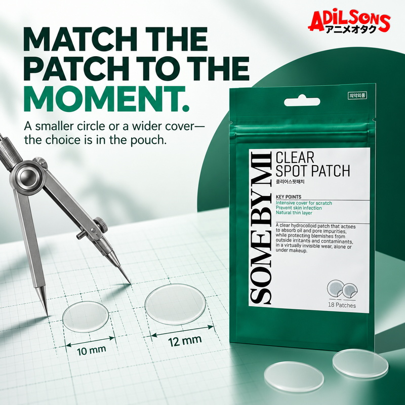 MATCH THE PATCH TO THE MOMENT. A smaller circle or a wider cover—the choice is in the pouch.