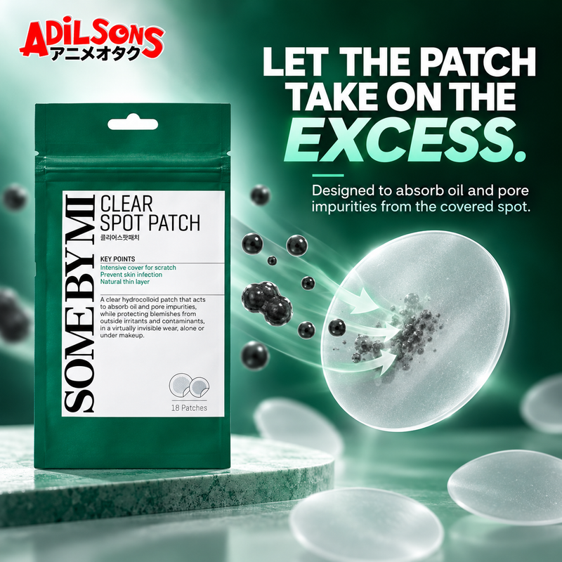 LET THE PATCH TAKE ON THE EXCESS. Designed to absorb oil and pore impurities from the covered spot.