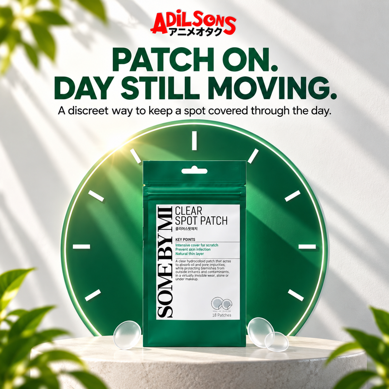 PATCH ON. DAY STILL MOVING. A discreet way to keep a spot covered through the day.