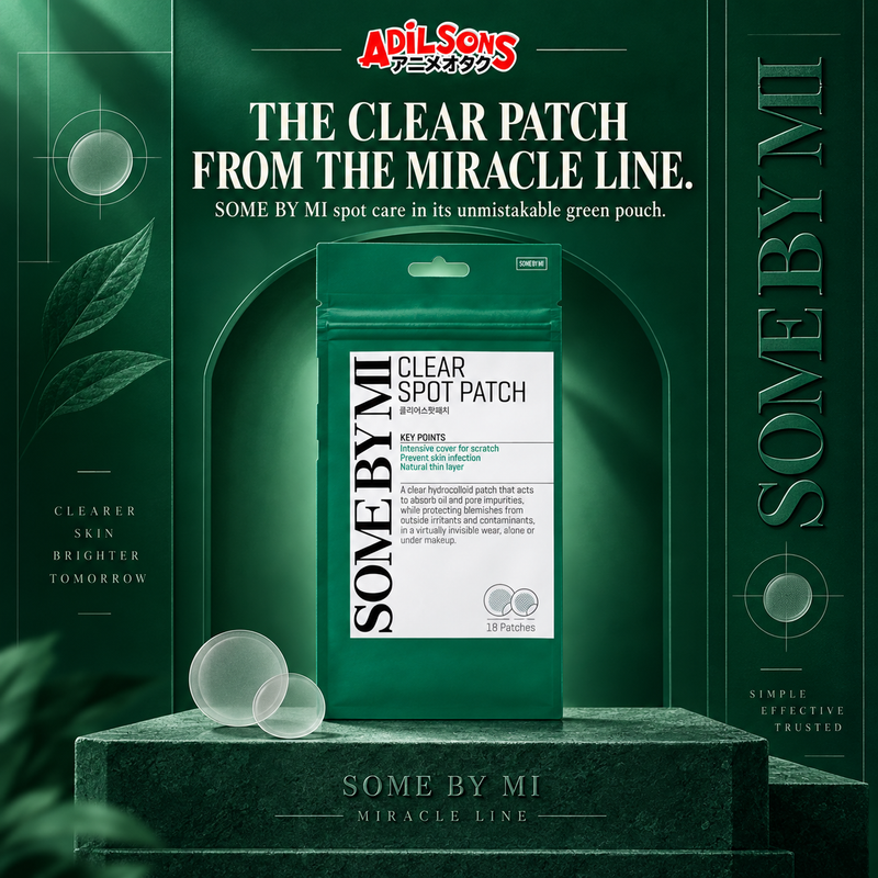 THE CLEAR PATCH FROM THE MIRACLE LINE. SOME BY MI spot care in its unmistakable green pouch.