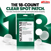 THE 18-COUNT CLEAR SPOT PATCH. Two sizes, translucent coverage and hydrocolloid simplicity.