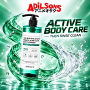Adilsons Beauty SOME BY MI body cleanser ad: ACTIVE BODY CARE — THEN RINSE CLEAN