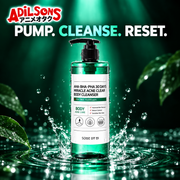Adilsons Beauty SOME BY MI body cleanser ad: PUMP. CLEANSE. RESET.