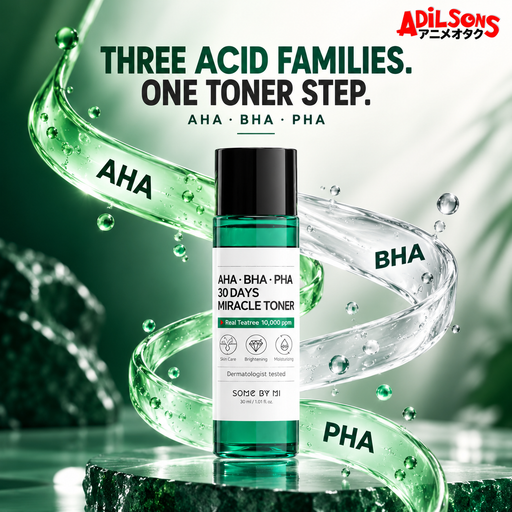 SOME BY MI AHA-BHA-PHA 30 Days Miracle Toner 30ml creative: tri-acid consolidation.