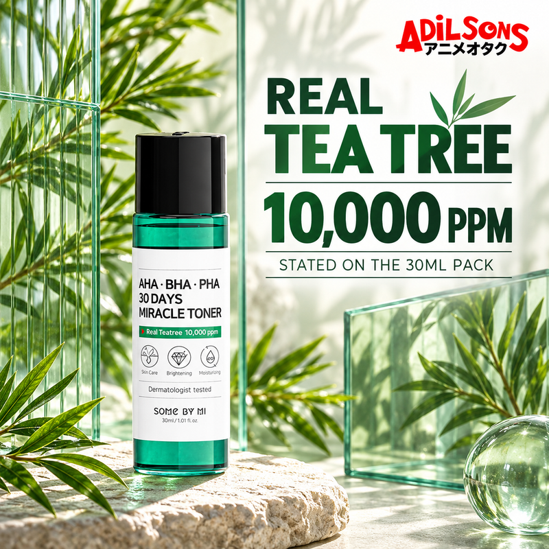 SOME BY MI AHA-BHA-PHA 30 Days Miracle Toner 30ml creative: tea tree concentration.