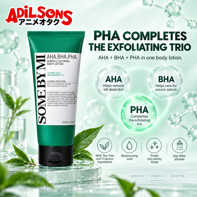 Adilsons Beauty creative for SOME BY MI Miracle Calming Body Lotion 200ML: PHA COMPLETES THE EXFOLIATING TRIO