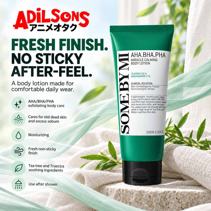 Adilsons Beauty creative for SOME BY MI Miracle Calming Body Lotion 200ML: FRESH FINISH. NO STICKY AFTER-FEEL.