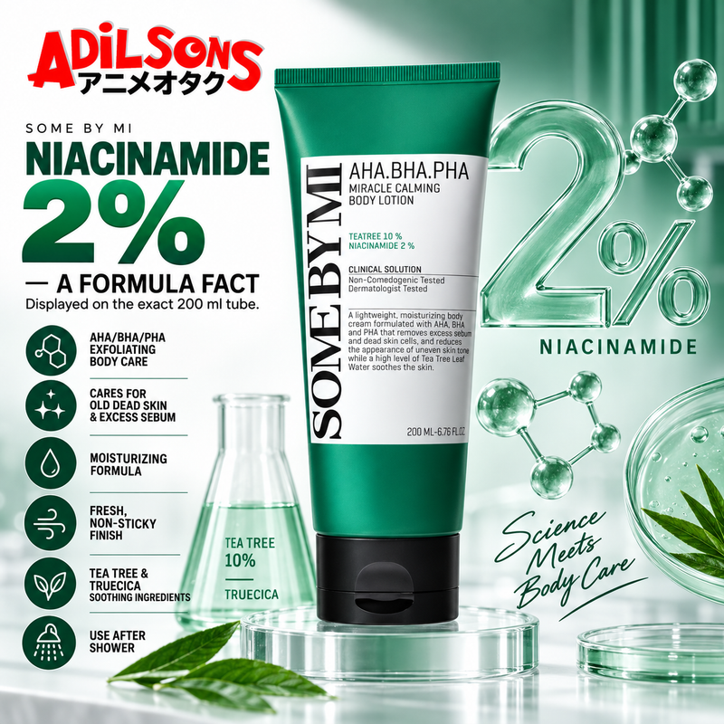 Adilsons Beauty creative for SOME BY MI Miracle Calming Body Lotion 200ML: NIACINAMIDE 2%—A FORMULA FACT