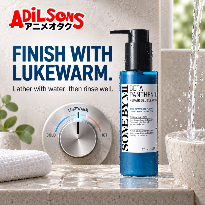 Lather with water and finish with a lukewarm rinse.