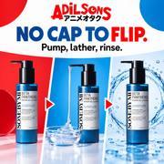 Pump, lather and rinse without a cap to flip.