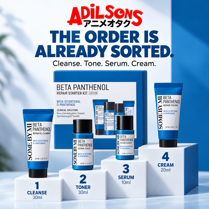 THE ORDER IS ALREADY SORTED. Cleanse. Tone. Serum. Cream.